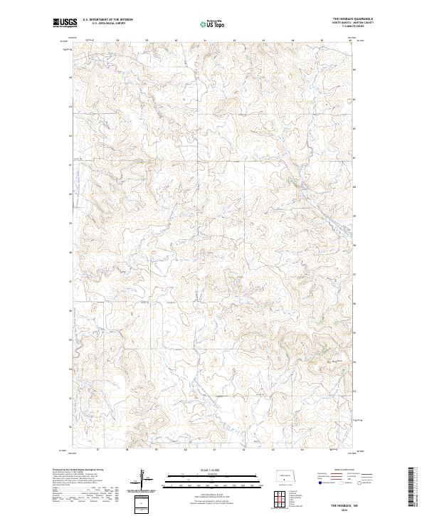The Hogback, ND — USGS 7.5-minute topo (2024)