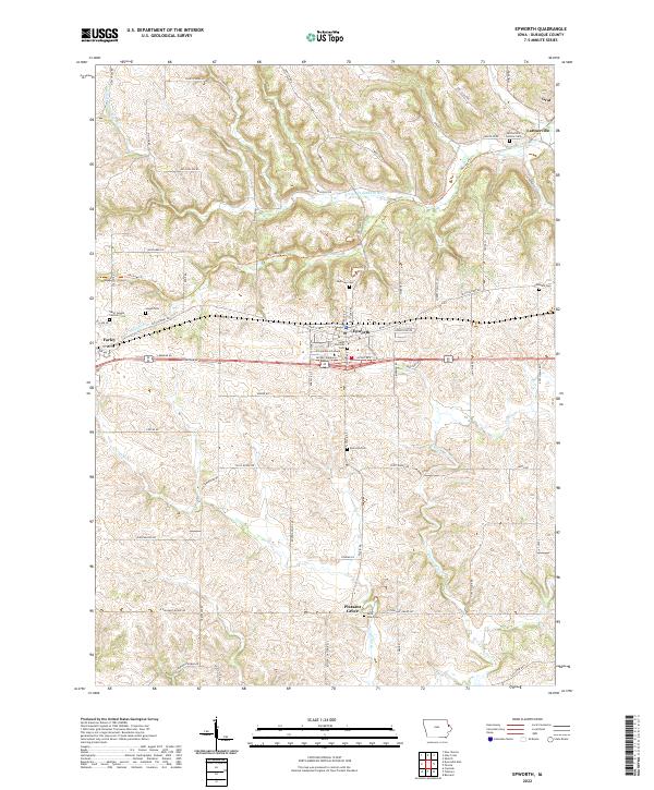 Epworth, IA — USGS 7.5-minute topo (2022)