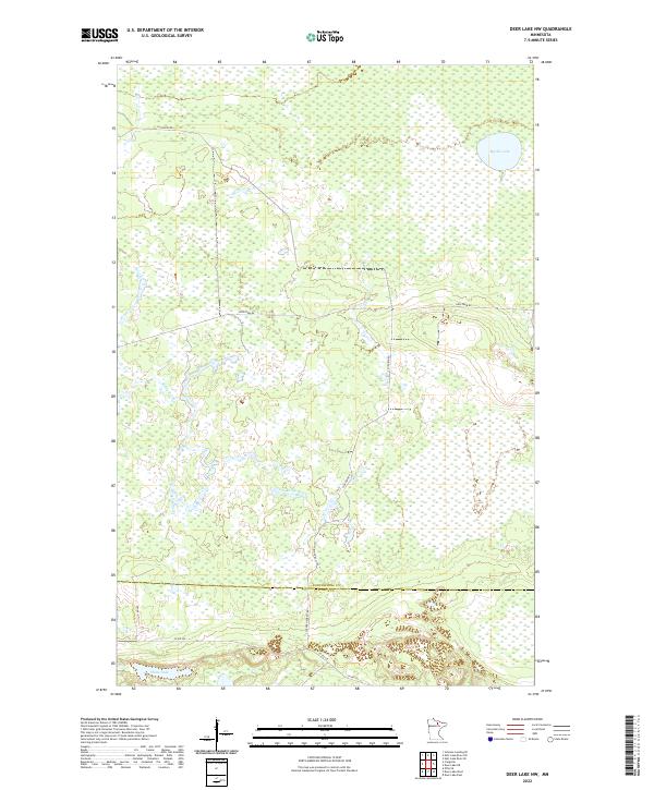 Deer Lake NW, MN — USGS 7.5-minute topo (2022)