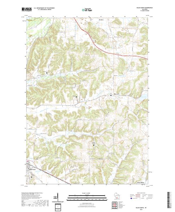 Black Earth, WI — USGS 7.5-minute topo (2022)