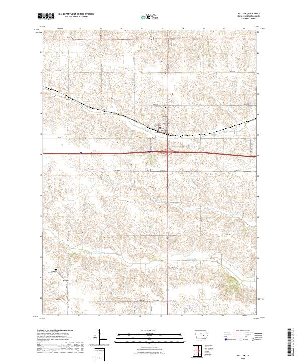 Malcom, IA — USGS 7.5-minute topo (2022)