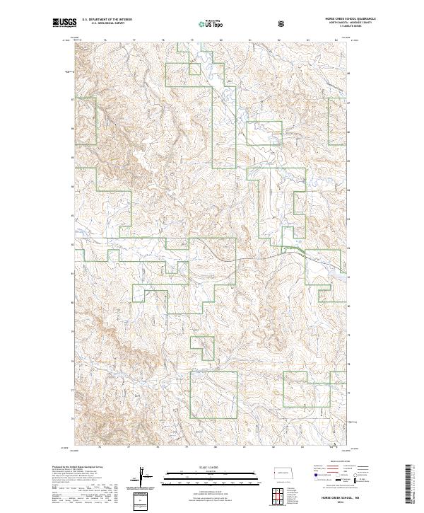 Horse Creek School, ND — USGS 7.5-minute topo (2024)