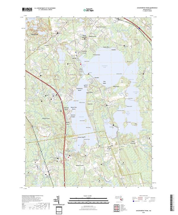 Assawompset Pond, MA — USGS 7.5-minute topo (2024)
