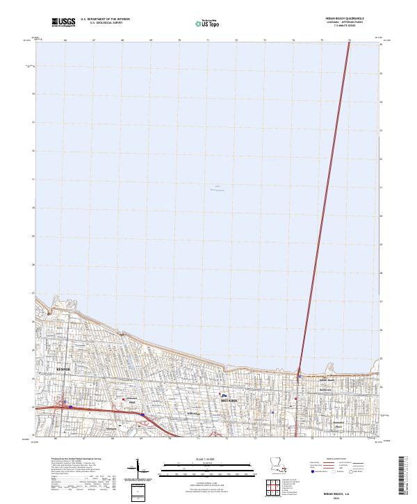 Indian Beach, LA — USGS 7.5-minute topo (2024)