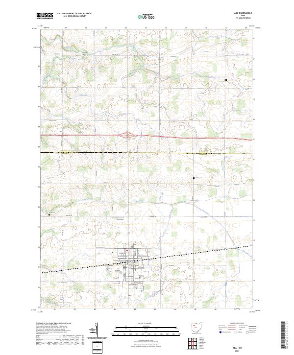 Ada, OH — USGS 7.5-minute topo (2023)