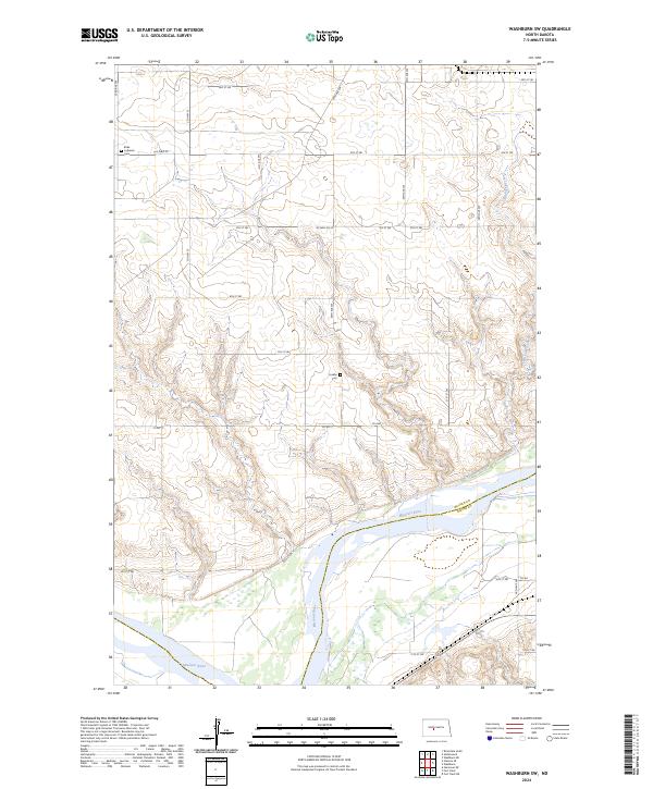 Washburn SW, ND — USGS 7.5-minute topo (2024)