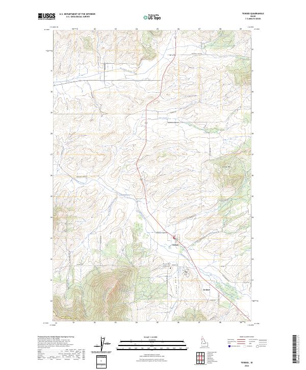 Tensed, ID — USGS 7.5-minute topo (2024)