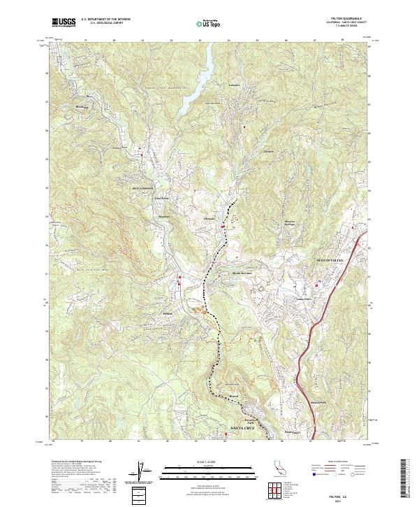 Felton, CA — USGS 7.5-minute topo (2021)