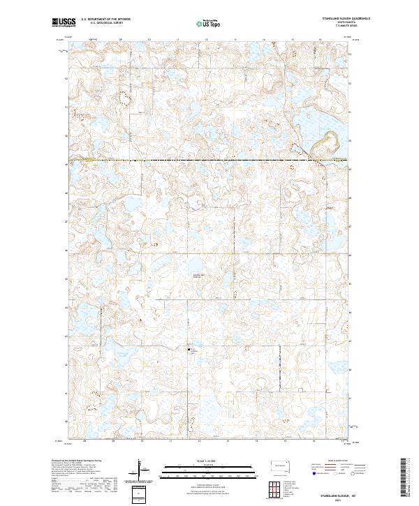 Stangland Slough, SD — USGS 7.5-minute topo (2021)