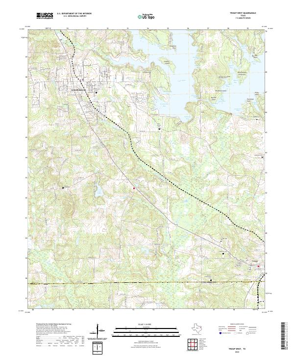 Troup West, TX — USGS 7.5-minute topo (2022)