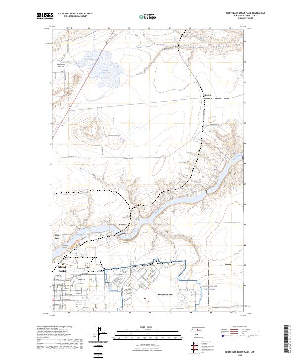 Northeast Great Falls, MT — USGS 7.5-minute topo (2024)