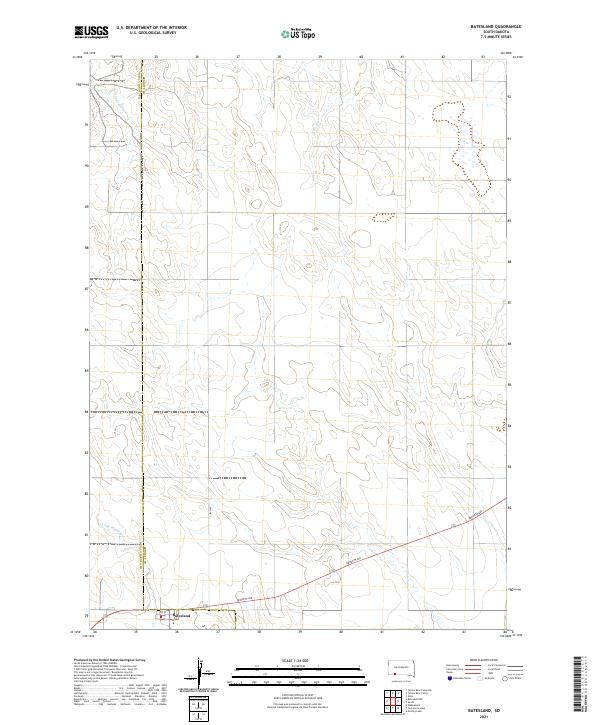 Batesland, SD — USGS 7.5-minute topo (2021)