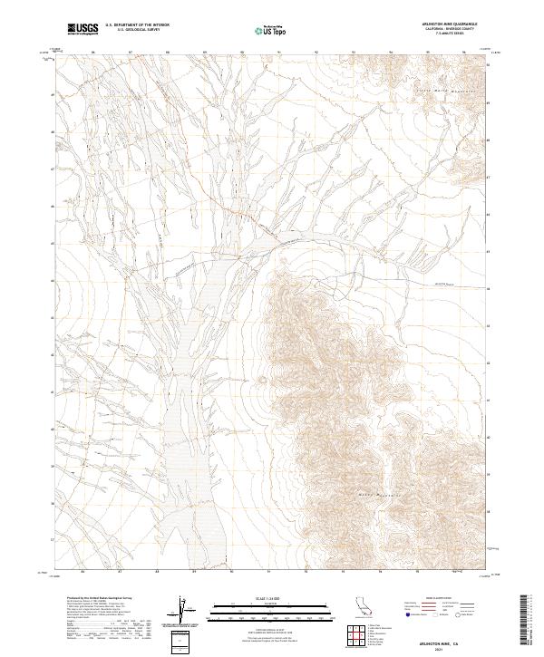 Arlington Mine, CA — USGS 7.5-minute topo (2021)