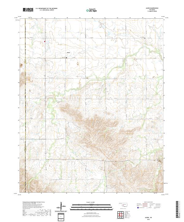 Alden, OK — USGS 7.5-minute topo (2022)
