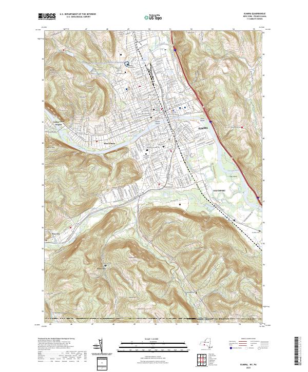 Elmira, NY-PA — USGS 7.5-minute topo (2023)