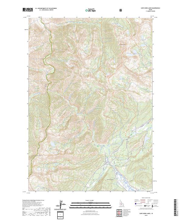 Cape Horn Lakes, ID — USGS 7.5-minute topo (2024)
