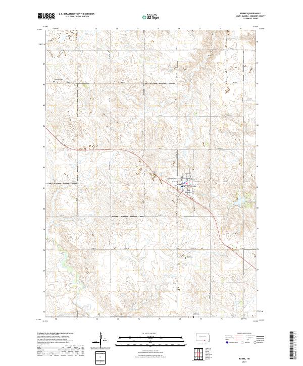 Burke, SD — USGS 7.5-minute topo (2021)