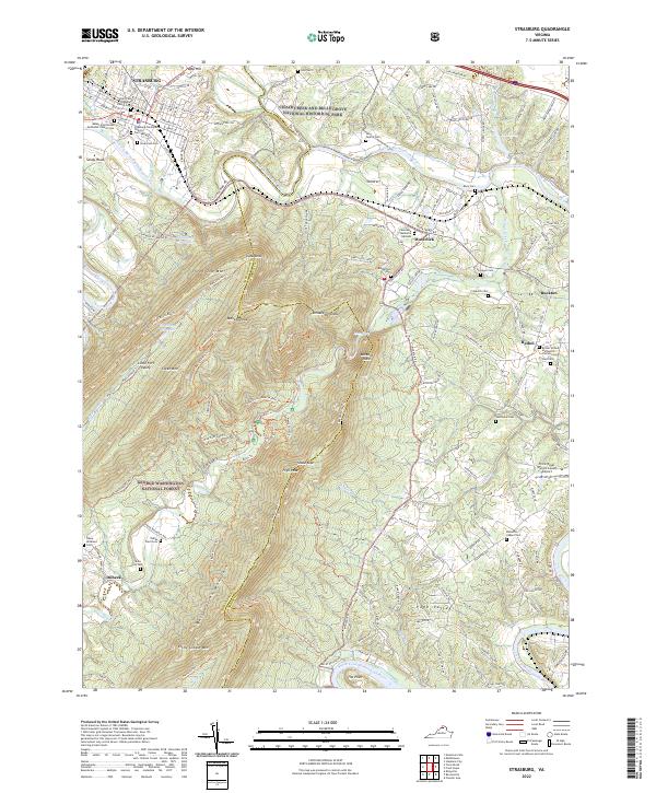 Strasburg, VA — USGS 7.5-minute topo (2022)