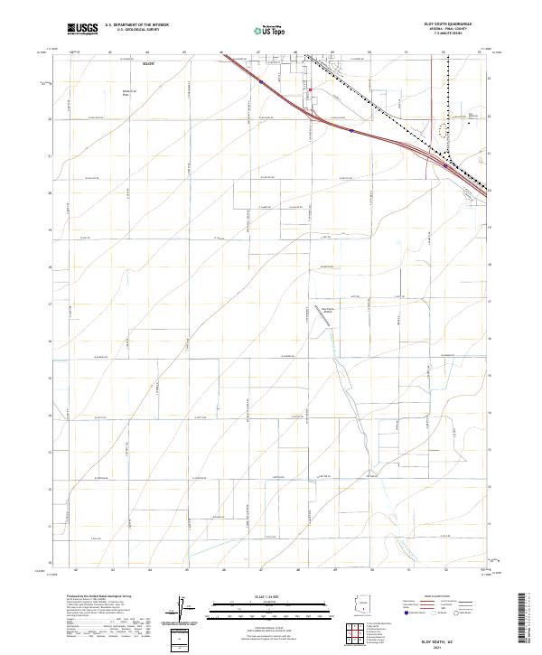 Eloy South, AZ — USGS 7.5-minute topo (2021)