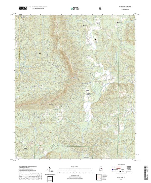 Bulls Gap, AL — USGS 7.5-minute topo (2024)