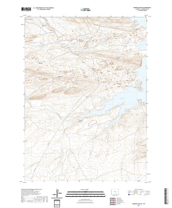 Seminoe Dam SW, WY — USGS 7.5-minute topo (2021)
