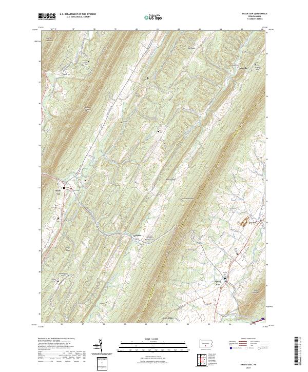 Shade Gap, PA — USGS 7.5-minute topo (2023)