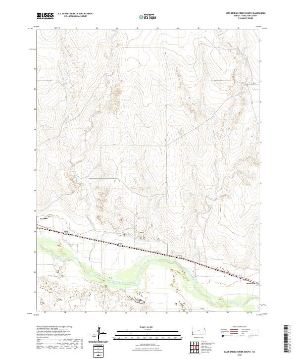 East Bridge Creek South, KS — USGS 7.5-minute topo (2022)