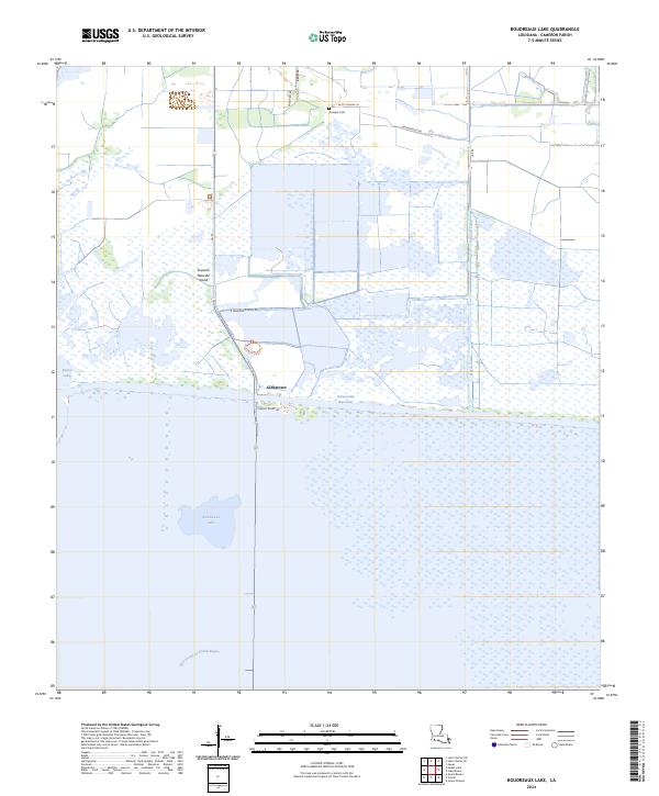 Boudreaux Lake, LA — USGS 7.5-minute topo (2024)