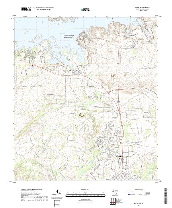 Del Rio NW, TX — USGS 7.5-minute topo (2022)