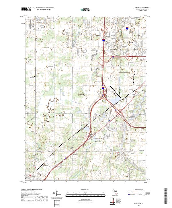 Dimondale, MI — USGS 7.5-minute topo (2023)