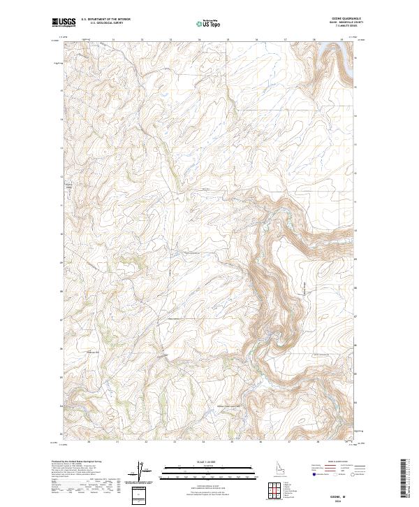 Ozone, ID — USGS 7.5-minute topo (2024)