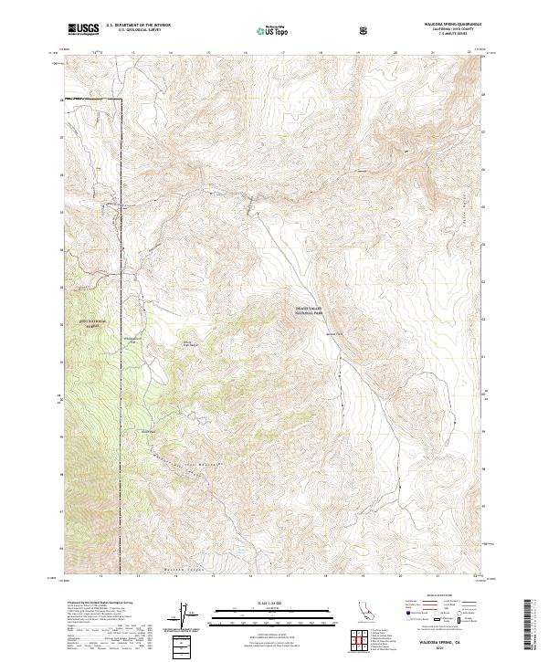 Waucoba Spring, CA — USGS 7.5-minute topo (2021)