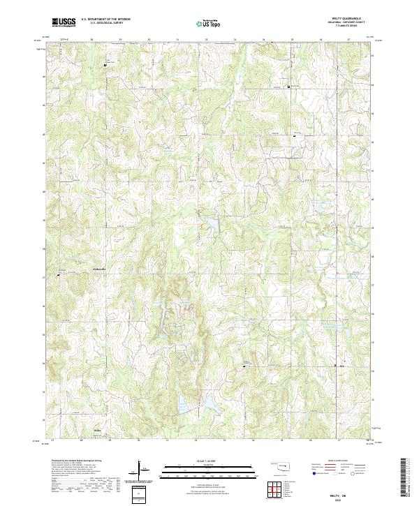Welty, OK — USGS 7.5-minute topo (2022)