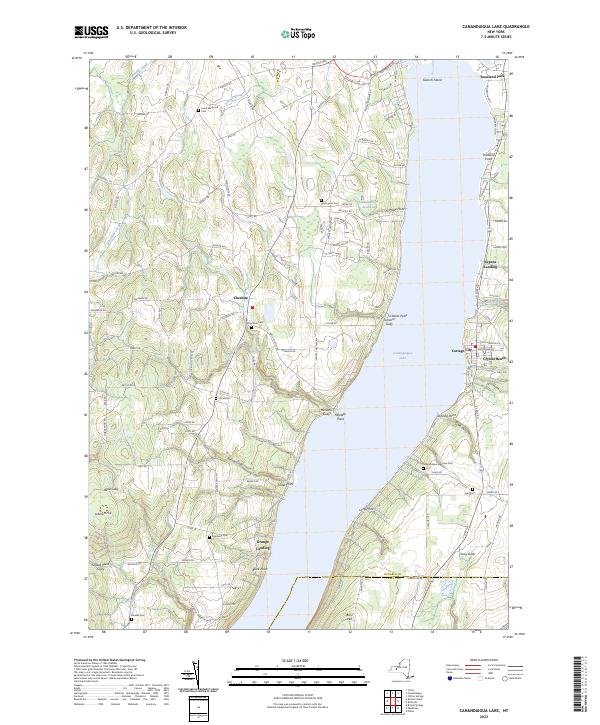 Canandaigua Lake, NY — USGS 7.5-minute topo (2023)