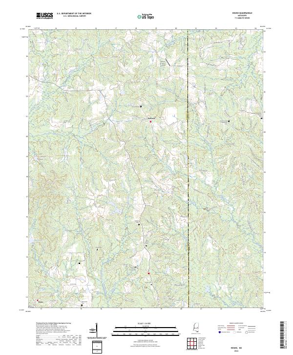 House, MS — USGS 7.5-minute topo (2024)