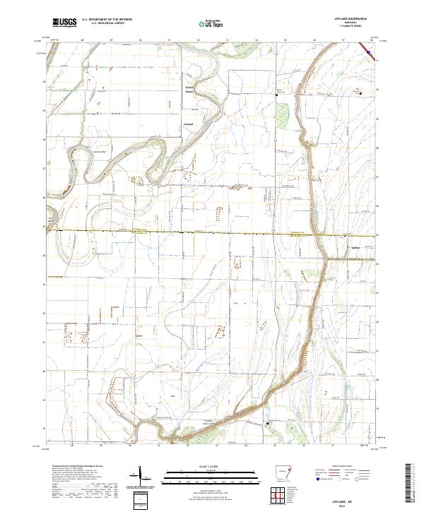 Joyland, AR — USGS 7.5-minute topo (2024)