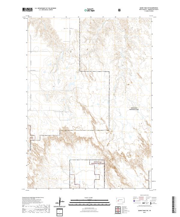Quinn Table SW, SD — USGS 7.5-minute topo (2021)