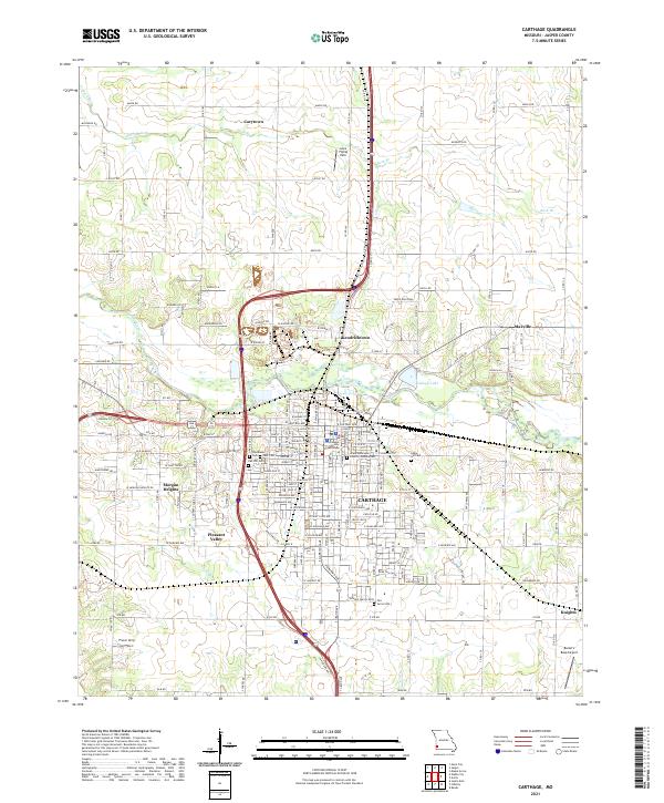 Carthage, MO — USGS 7.5-minute topo (2021)
