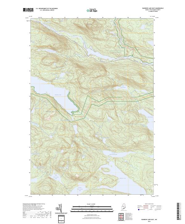 Rainbow Lake East, ME — USGS 7.5-minute topo (2024)