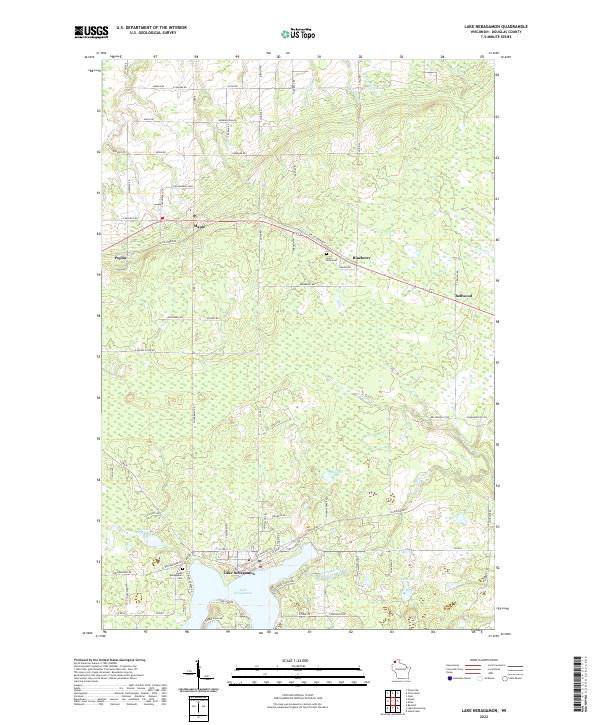Lake Nebagamon, WI — USGS 7.5-minute topo (2022)