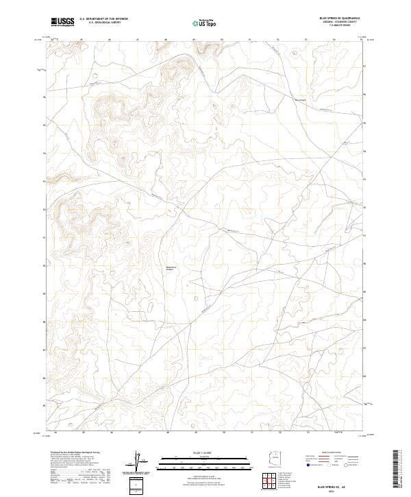 Blue Spring SE, AZ — USGS 7.5-minute topo (2021)