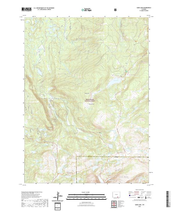 Sand Lake, WY — USGS 7.5-minute topo (2021)