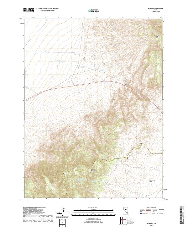New Pass, NV — USGS 7.5-minute topo (2021)