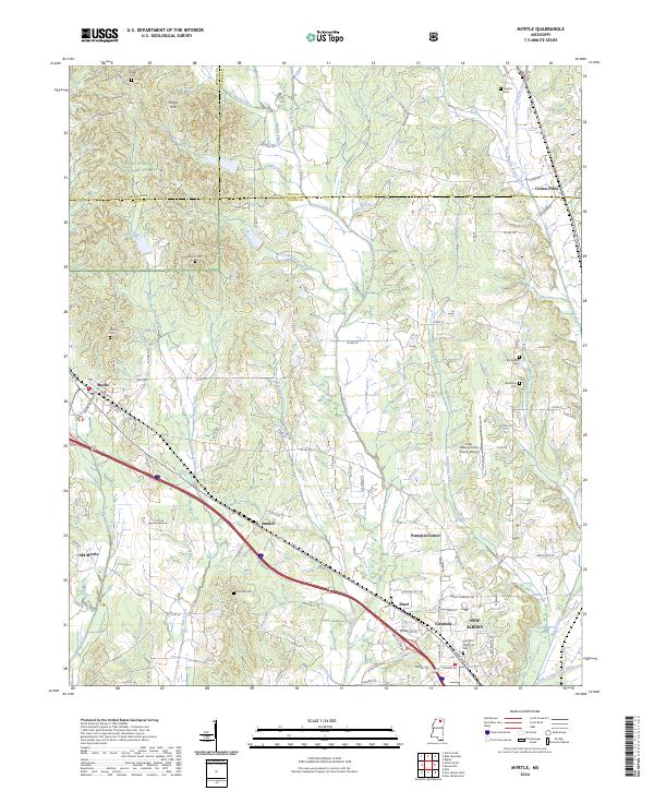 Myrtle, MS — USGS 7.5-minute topo (2024)