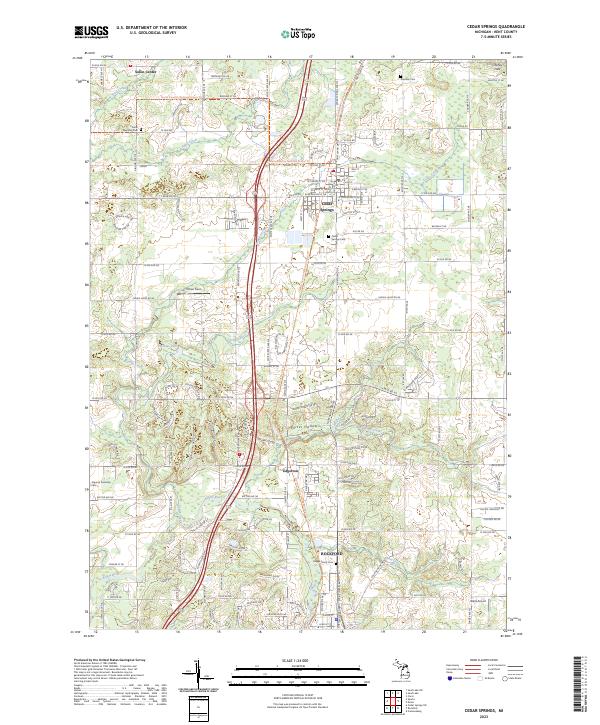 Cedar Springs, MI — USGS 7.5-minute topo (2023)