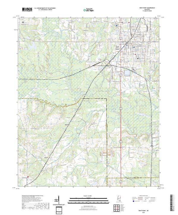 West Point, MS — USGS 7.5-minute topo (2024)