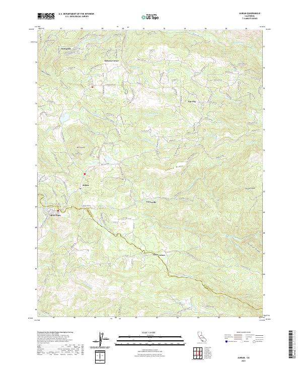 Aukum, CA — USGS 7.5-minute topo (2021)