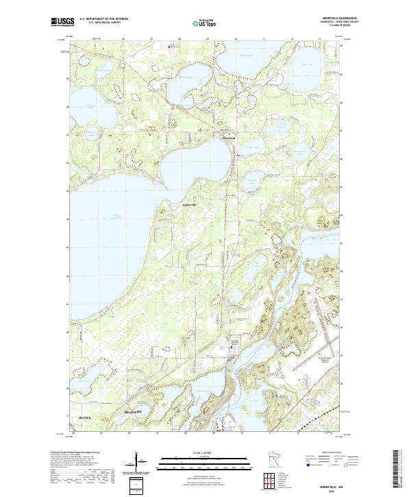 Merrifield, MN — USGS 7.5-minute topo (2022)