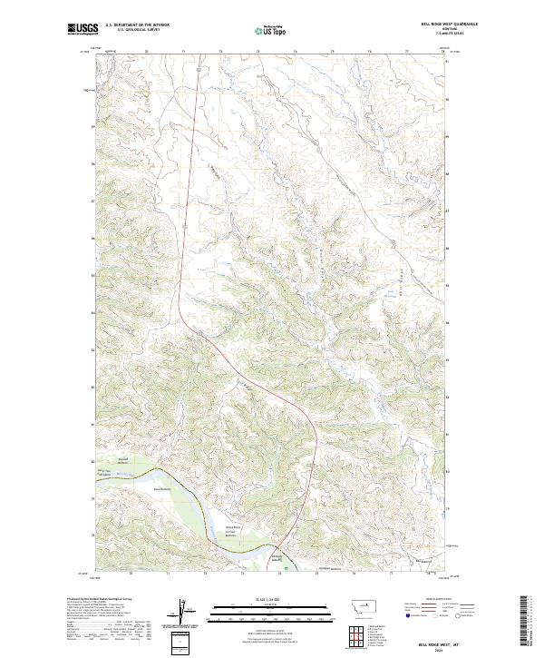 Bell Ridge West, MT — USGS 7.5-minute topo (2024)
