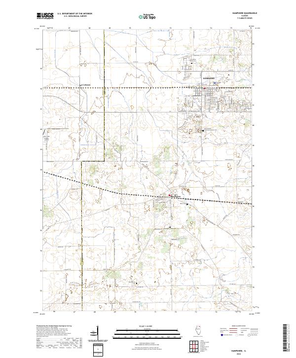 Hampshire, IL — USGS 7.5-minute topo (2024)